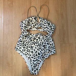Aerie large one piece cheeky animal print bathing suit